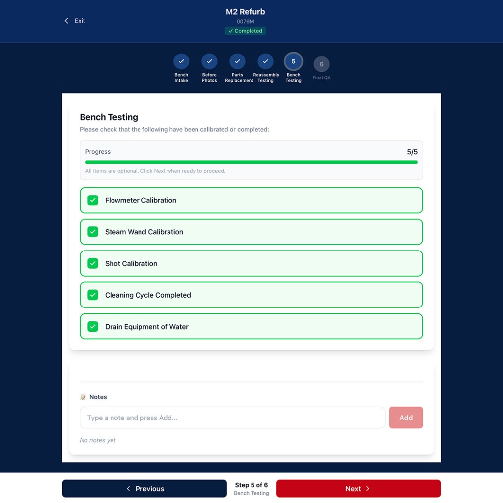 ARS Flows — bench testing calibration