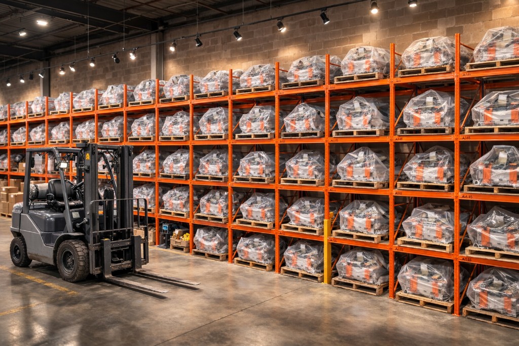 ARS Flows — warehouse with equipment on racks