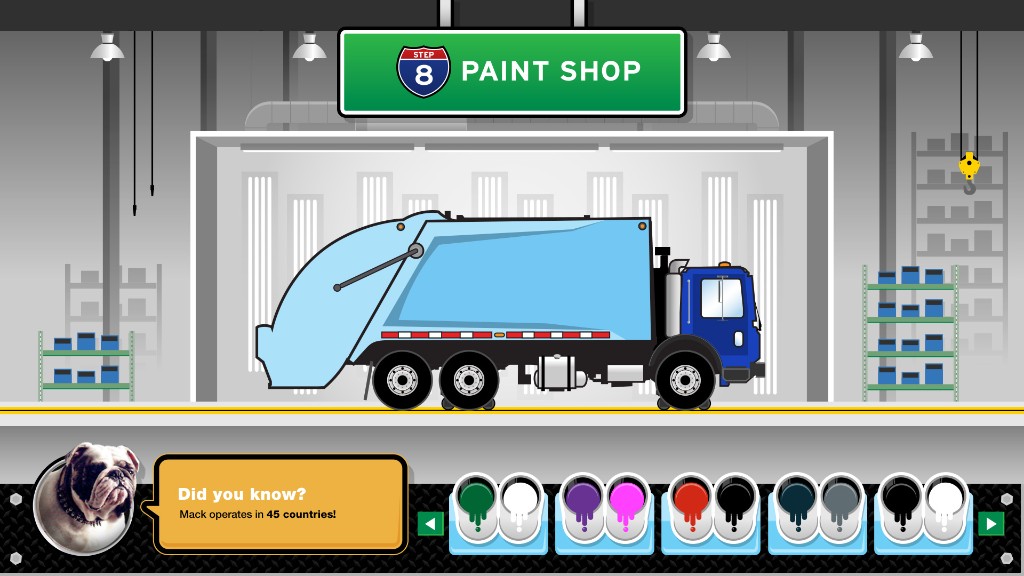 Mack Truck Builder — step 8 paint shop
