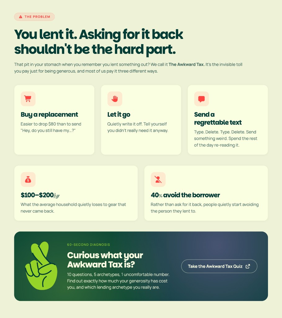 SoBo — The Awkward Tax: buy a replacement, let it go, send a regrettable text